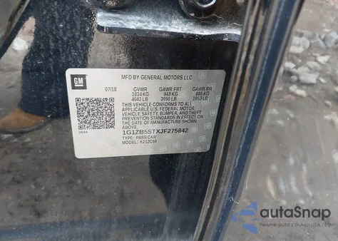 2018 Chevrolet Malibu 1Ls из США, поврежденный, VIN 1G1ZB5STXJF275842